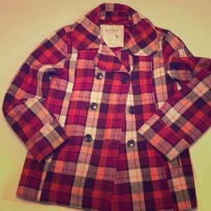 Old Navy large plaid pea coat